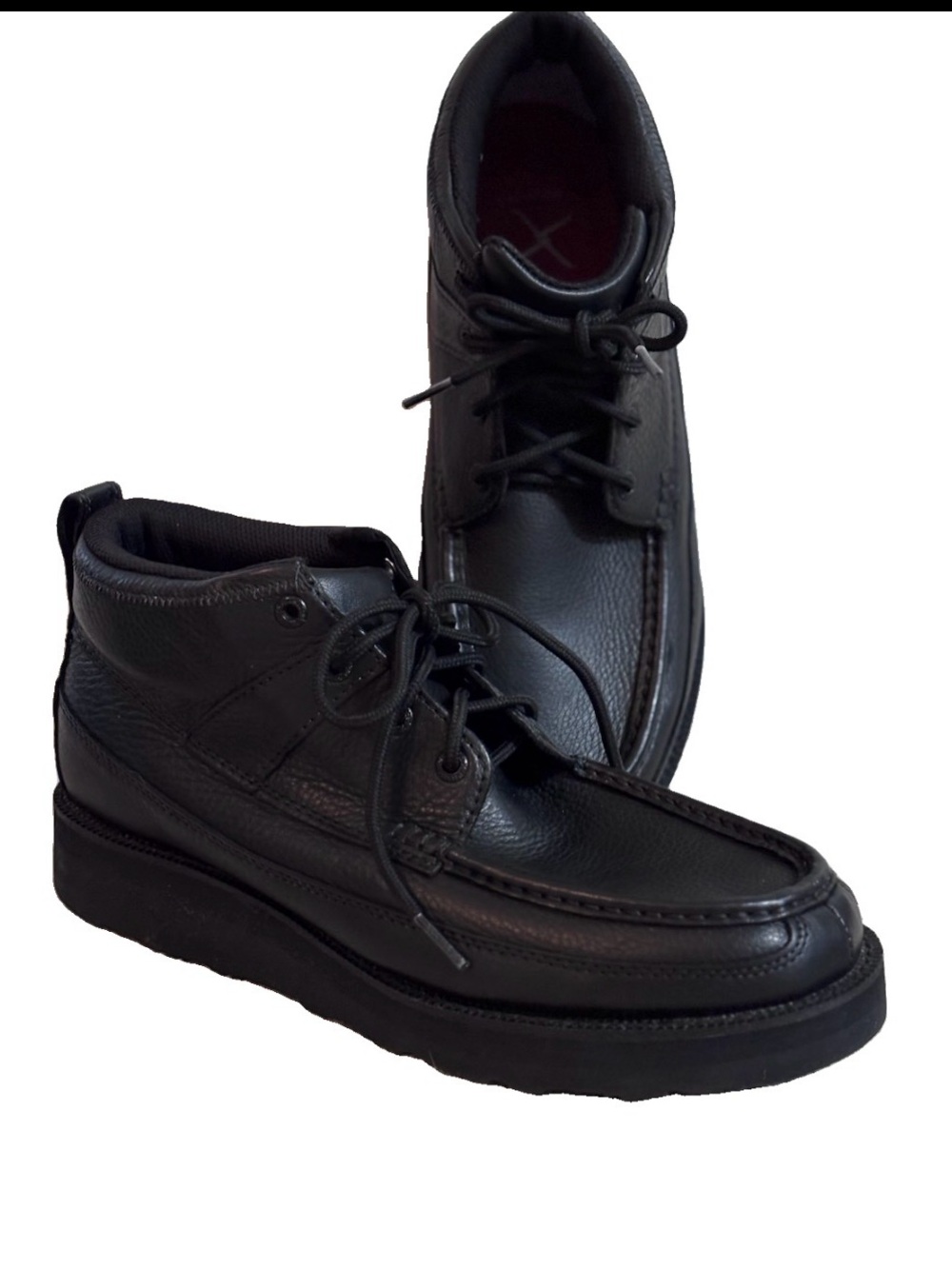 Twisted X Men's 4" Wedge Sole MocToe Boot in Black (MCA0039) Size 8.5M EUC
